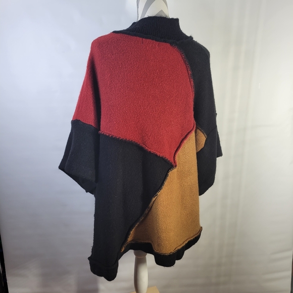 Umgee USA Color Block Oversized Boxy Sweater Size ML Cotton Blend Offset Pocket - Picture 8 of 12